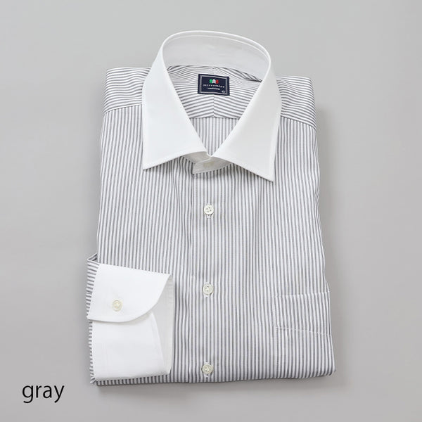 ストライプセミクレリックシャツ【Made in Japan】