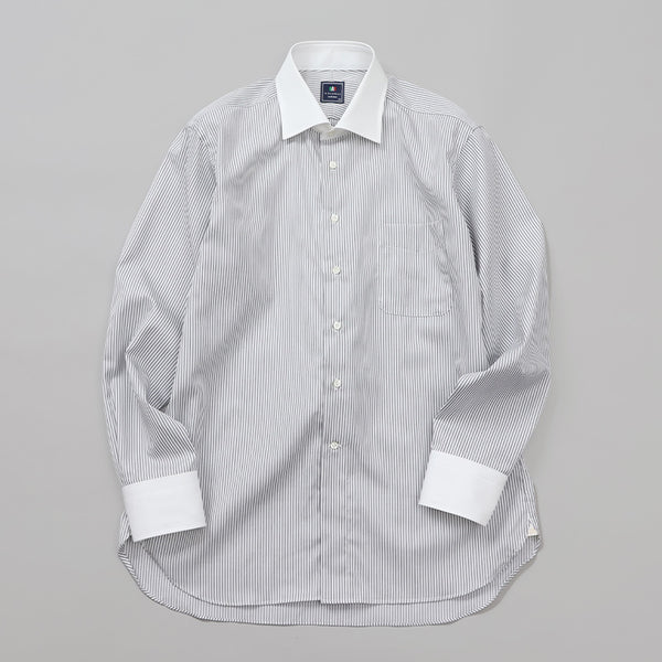 ストライプセミクレリックシャツ【Made in Japan】