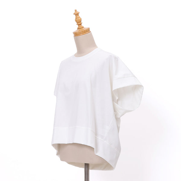 コクーン型半袖無地Tシャツ