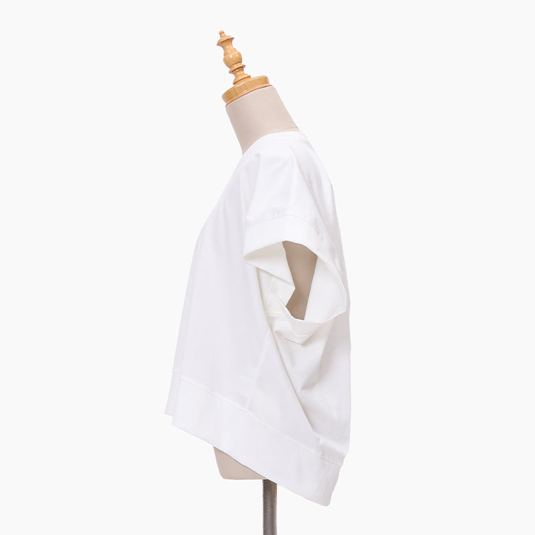 コクーン型半袖無地Tシャツ