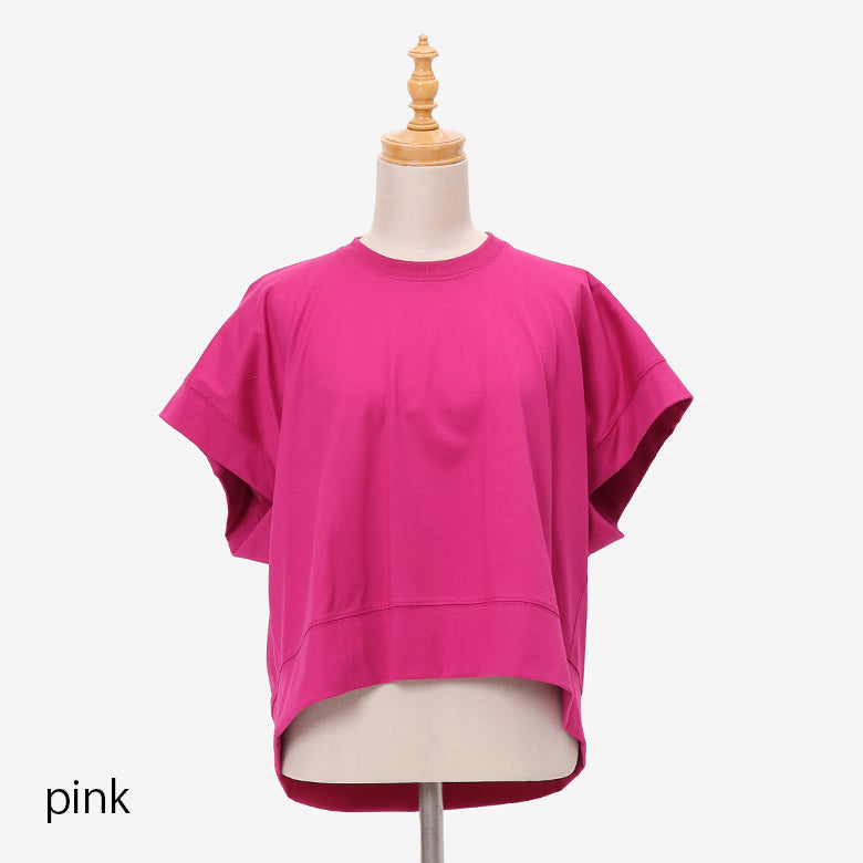 コクーン型半袖無地Tシャツ