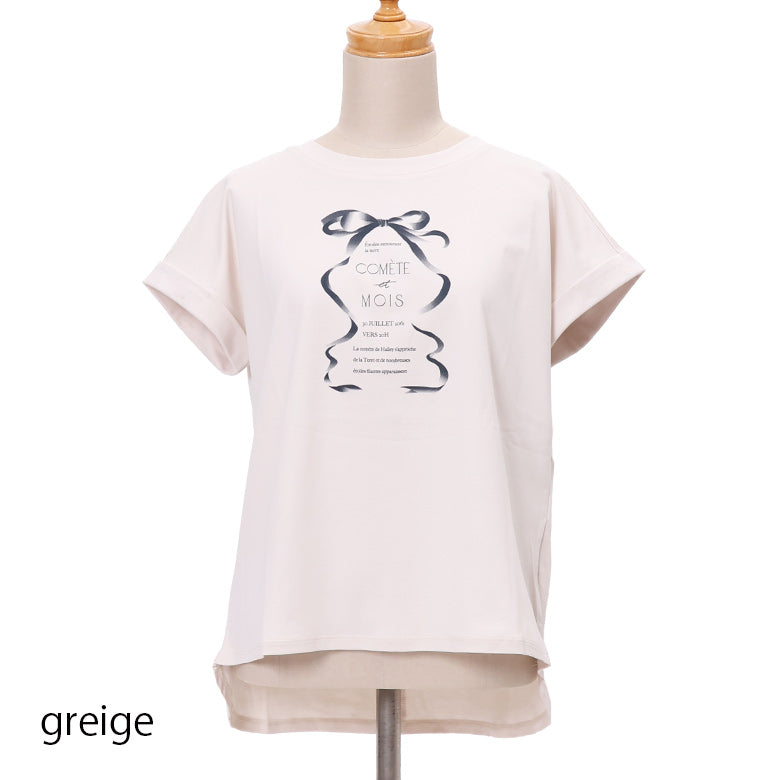 リボンプリントTシャツ