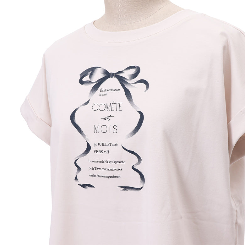 リボンプリントTシャツ