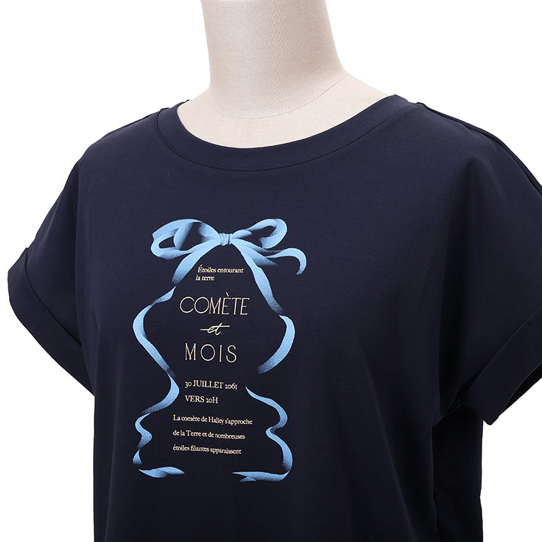 リボンプリントTシャツ
