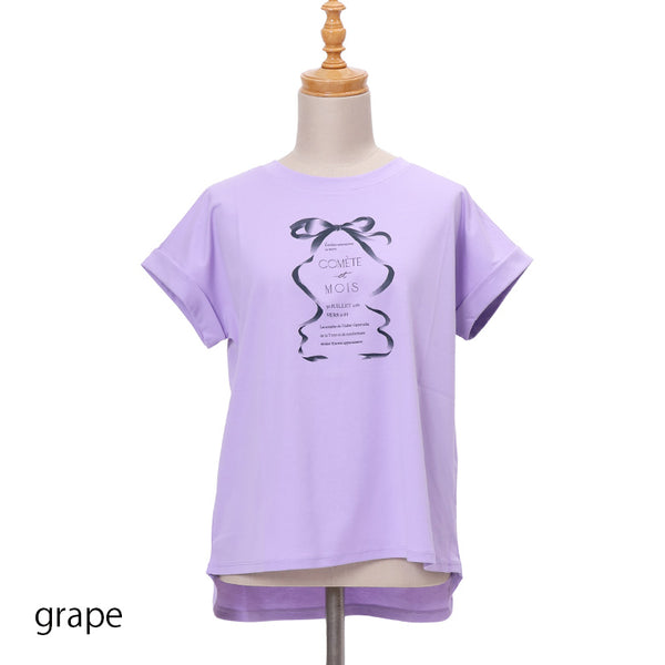 リボンプリントTシャツ