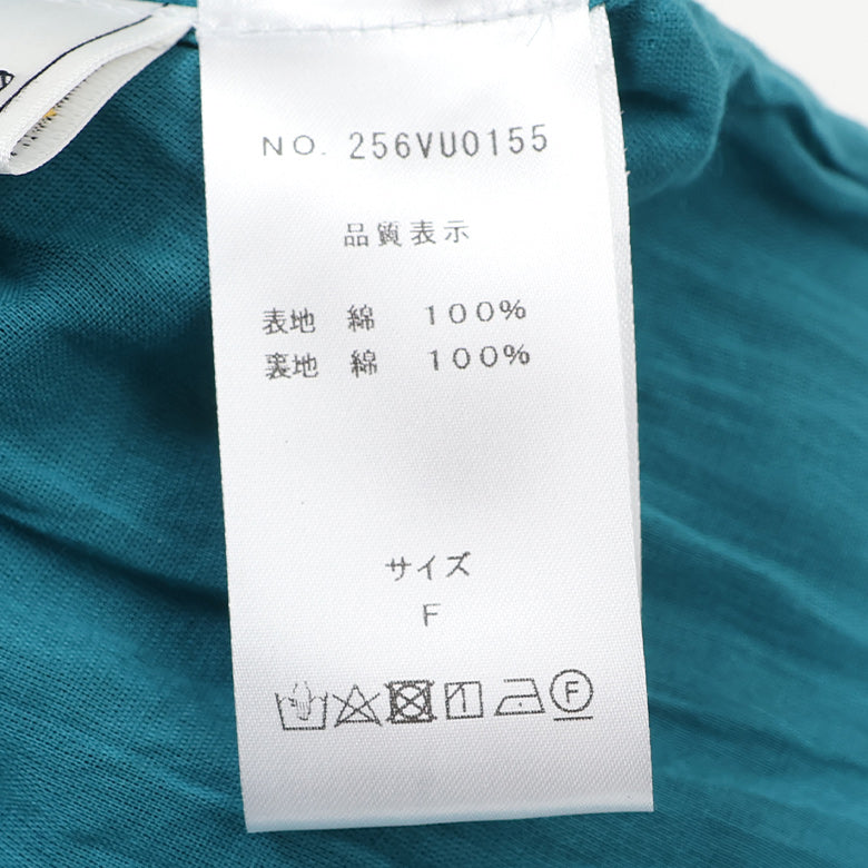 綿ボイルギャザーネックワンピース