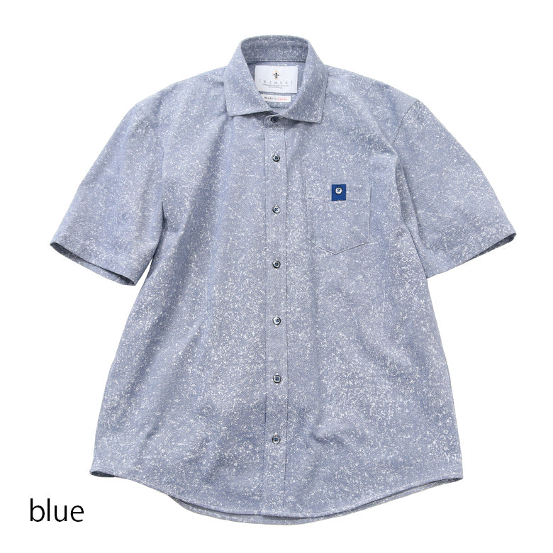 プリントカノコ前開きポロシャツ【Made in Japan】