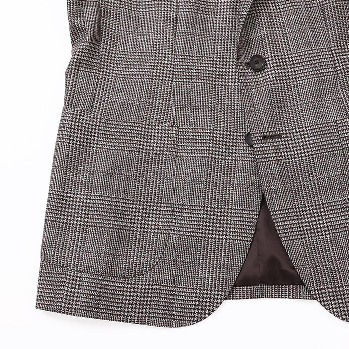 【未使用品】Gabo ガボ×ロロピアーナ　グレンチェックジャケット46 Fly Jacket】ロロピアーナグレンチェックジャケット【Made in Japan