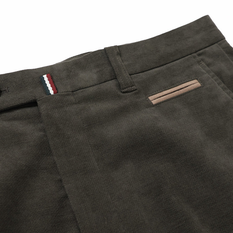 オーガニック別珍ストレッチパンツ（ノータック）【Made in Japan】