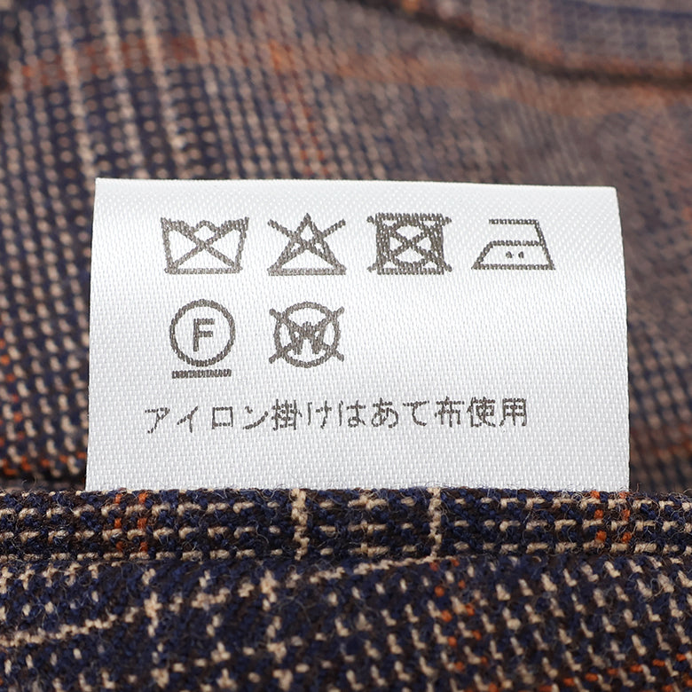 フラノストレッチカラーチェックパンツ（ノータック）【Made in Japan】