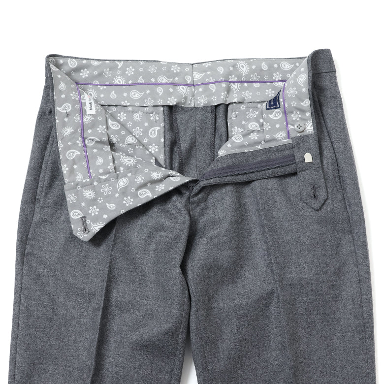 【尾州】カシミヤ混ストレッチフラノ無地（ノータック）【Made in Japan】