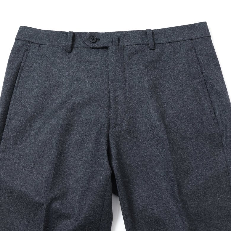 【尾州】カシミヤ混ストレッチフラノ無地（ノータック）【Made in Japan】
