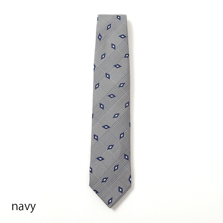 【Seaward & Stearn】グレンチェック×ダイヤ小紋ネクタイ【Made in GBR】