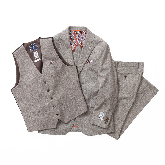 尾州ツィードホームスパンパンツ（ノータック）【Made in Japan