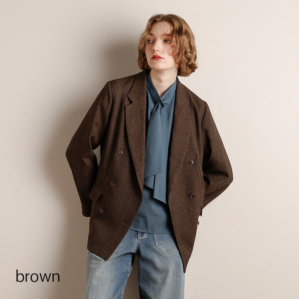 グレンチェックダブルジャケット – Mitsumine Online Shop