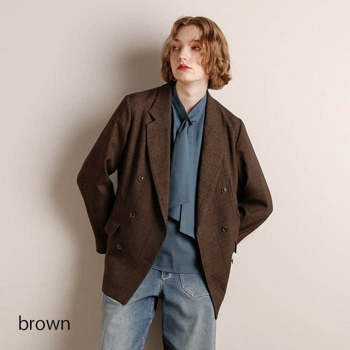 グレンチェックダブルジャケット – Mitsumine Online Shop