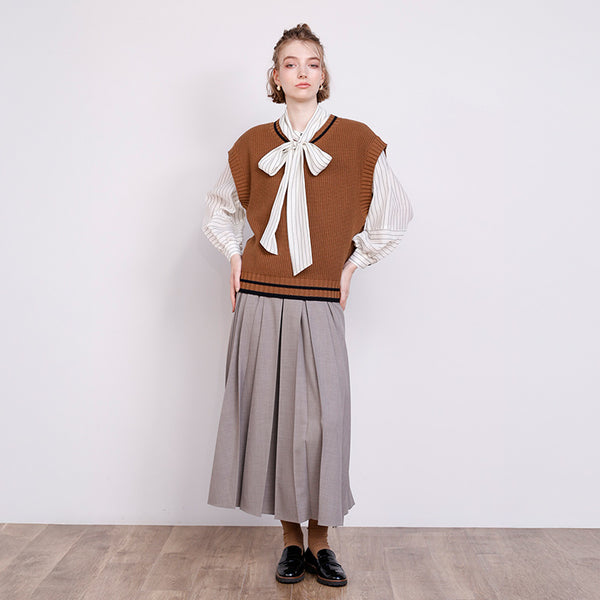 ナチュラルストレッチプリーツスカート