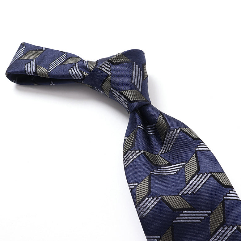 【Holliday&Brown】ジャガード幾何学ネクタイ【Made in Italy】