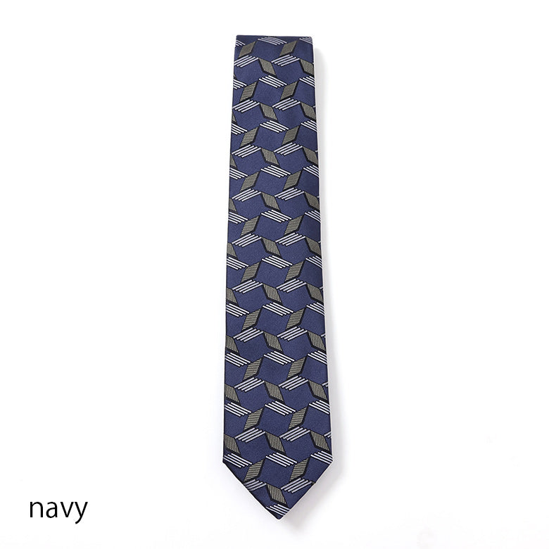 【Holliday&Brown】ジャガード幾何学ネクタイ【Made in Italy】