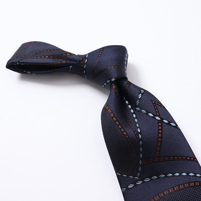 【Holliday&Brown】ジャガードMIX幾何学ネクタイ【Made in Italy】