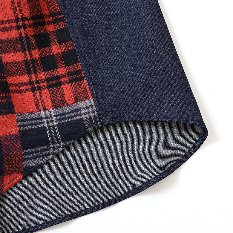 フロントパッチワークツイードシャツ【Made in Japan】