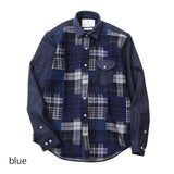 フロントパッチワークツイードシャツ【Made in Japan】