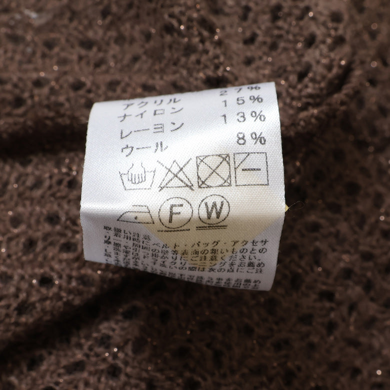 ラメ混メッシュニットプルオーバー