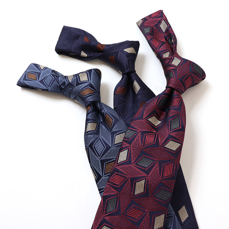 ジャガードダイヤMIXネクタイ【Made in Italy】