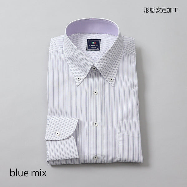 ストライプボタンダウン衿裏別布シャツ【Made in Japan】