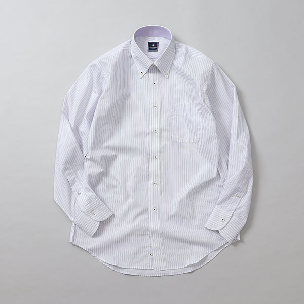 ストライプボタンダウン衿裏別布シャツ【Made in Japan】