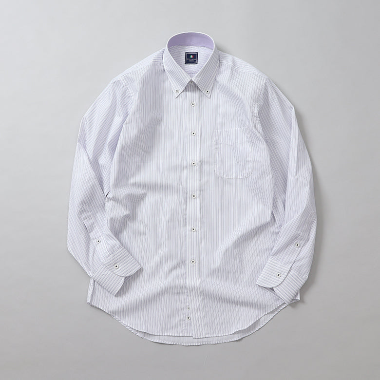 ストライプボタンダウン衿裏別布シャツ【Made in Japan】
