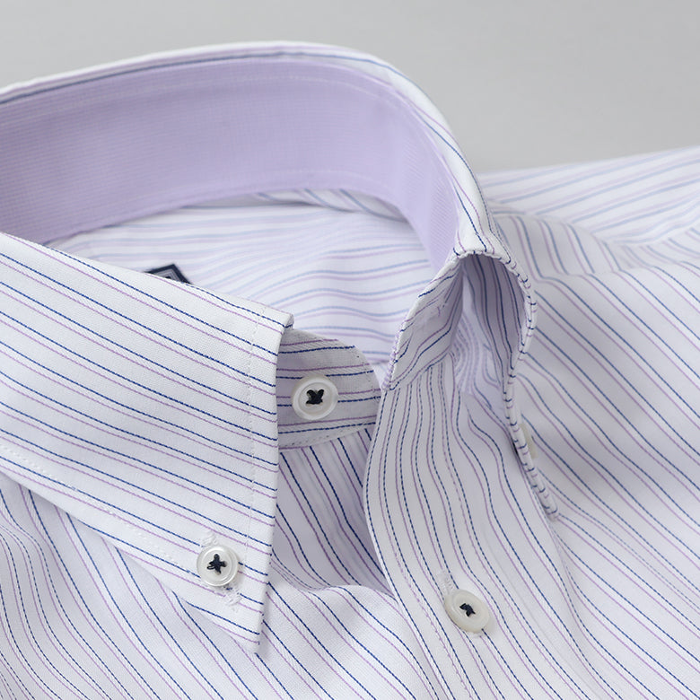 ストライプボタンダウン衿裏別布シャツ【Made in Japan】