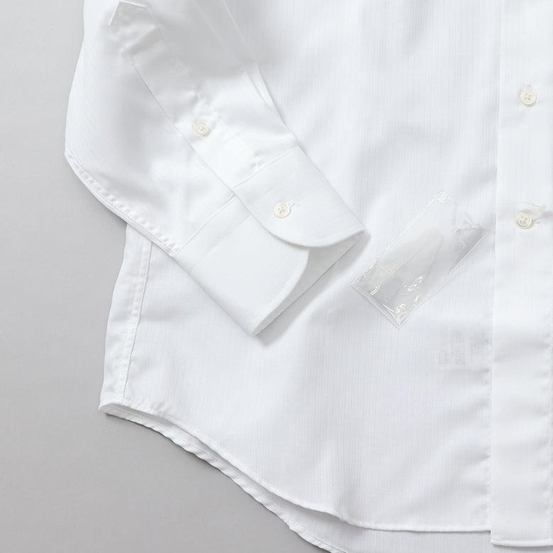 織りストライプセミワイドシャツ【Made in Japan】