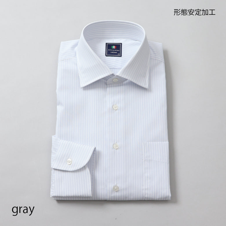 ストライプセミワイドシャツ【Made in Japan】