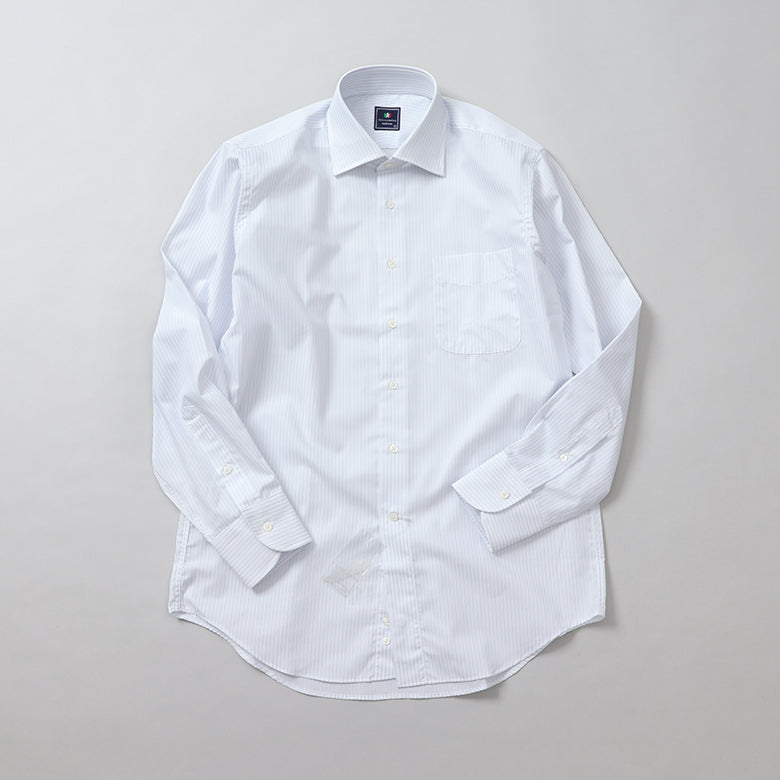 ストライプセミワイドシャツ【Made in Japan】