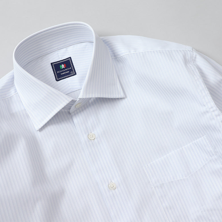 ストライプセミワイドシャツ【Made in Japan】