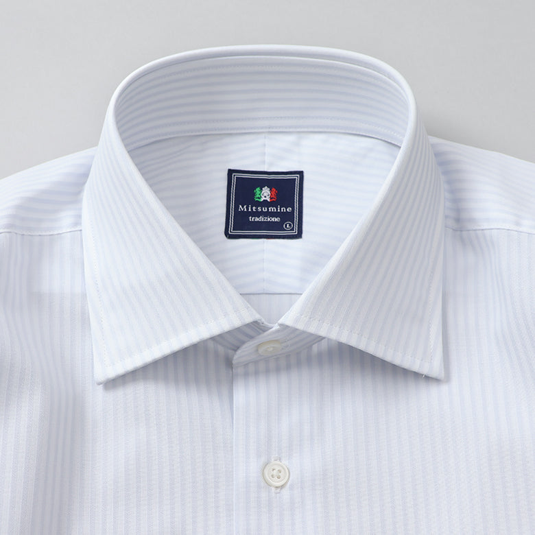 ストライプセミワイドシャツ【Made in Japan】