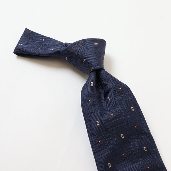 ソリッドジャガード×小紋ネクタイ【Made in Italy】