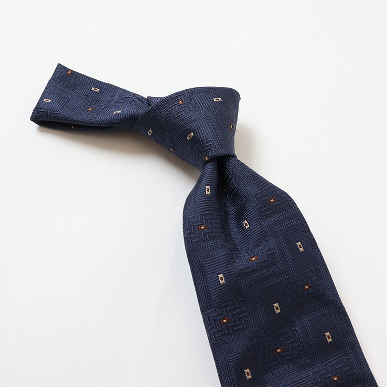 ソリッドジャガード×小紋ネクタイ【Made in Italy】