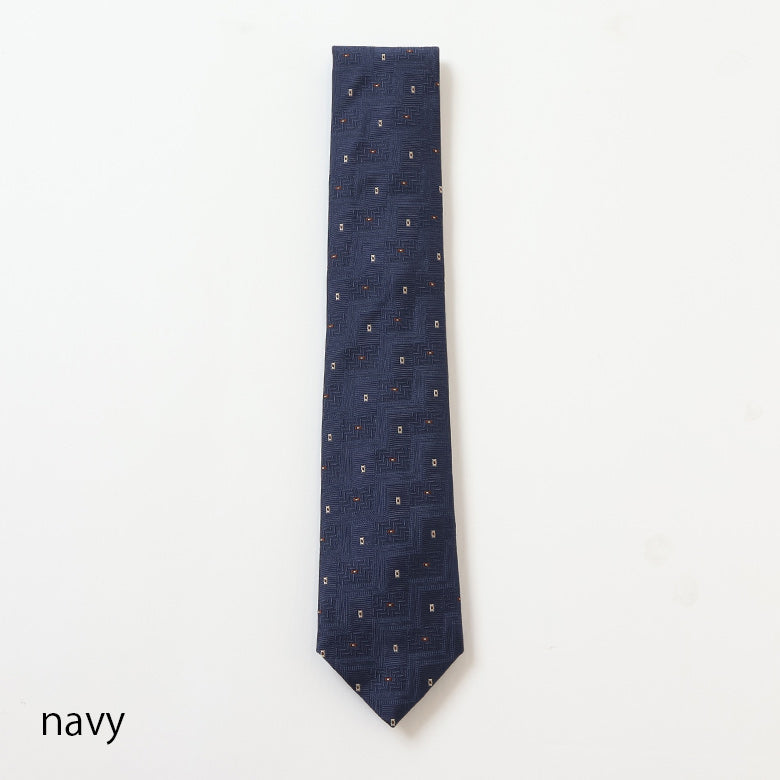 ソリッドジャガード×小紋ネクタイ【Made in Italy】