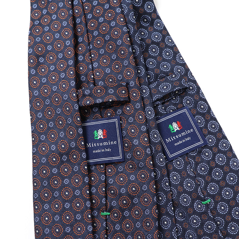 カラーフラワー小紋ネクタイ【Made in Italy】