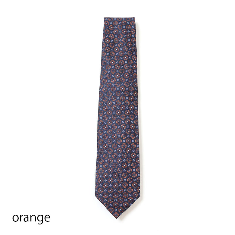 カラーフラワー小紋ネクタイ【Made in Italy】