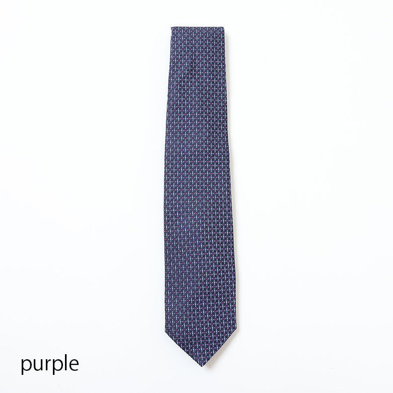 カラーステッチ小紋×ドットネクタイ【Made in Italy】