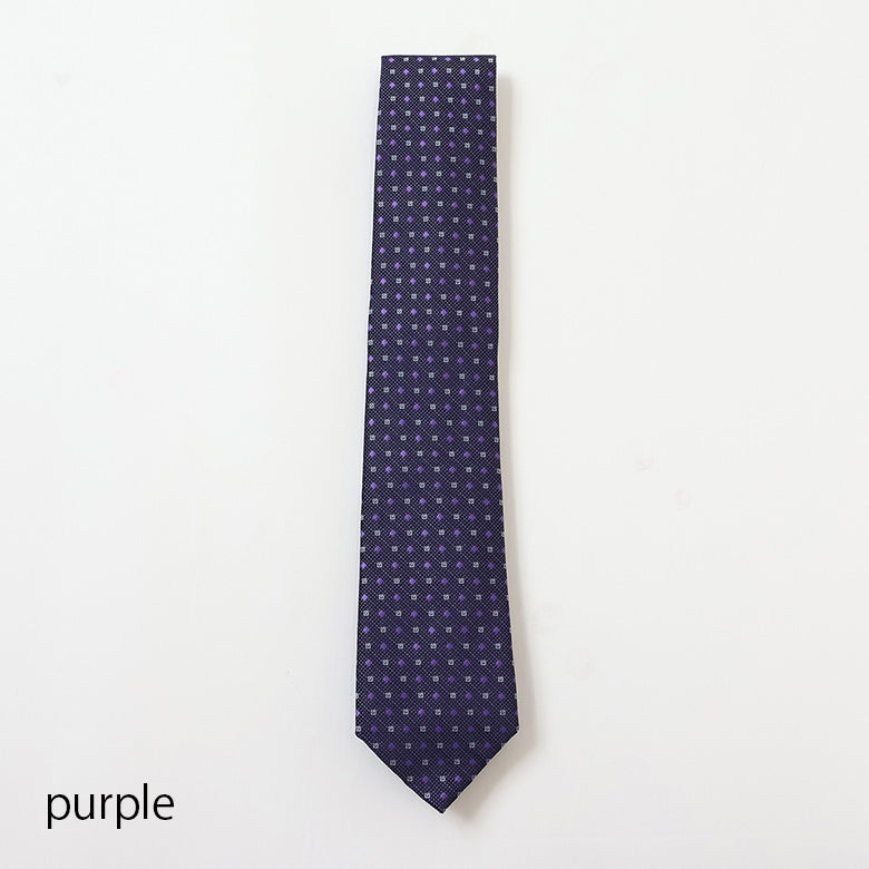 ミニスクエア小紋×ドットネクタイ【Made in Italy】