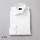 100双織ストライプセミワイドシャツ【Made in Japan】