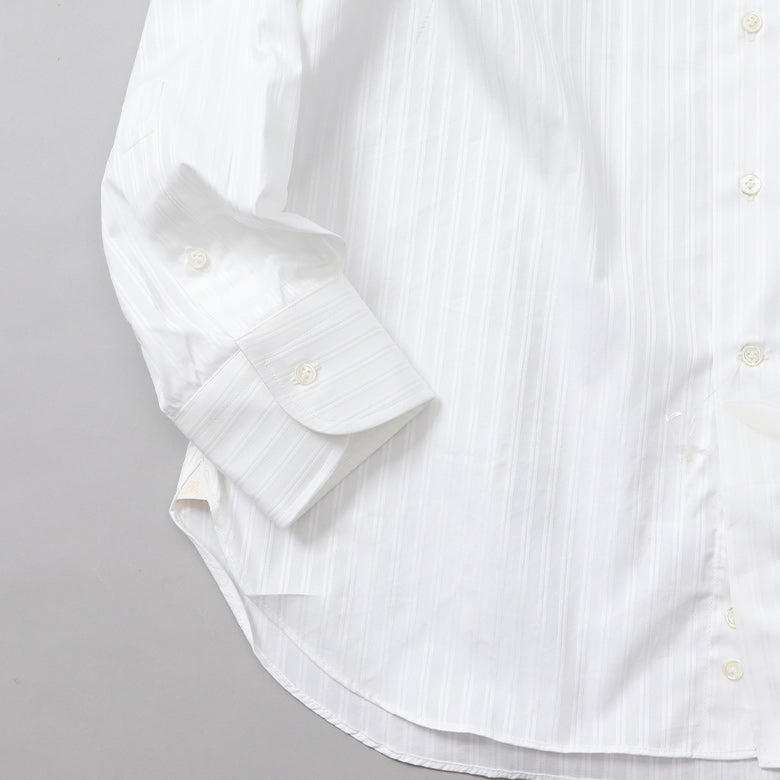 100双織ストライプセミワイドシャツ【Made in Japan】