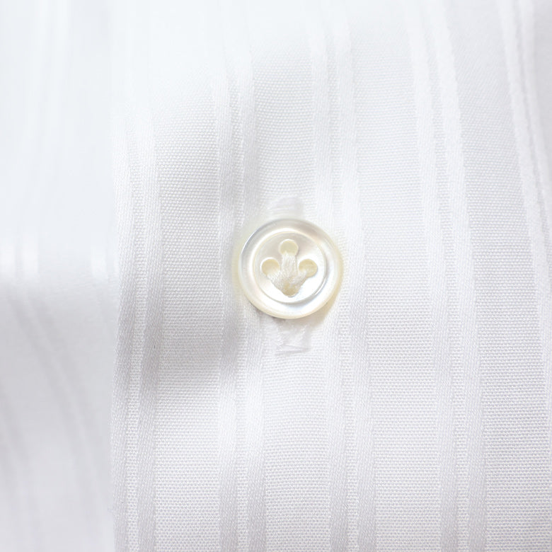 100双織ストライプセミワイドシャツ【Made in Japan】