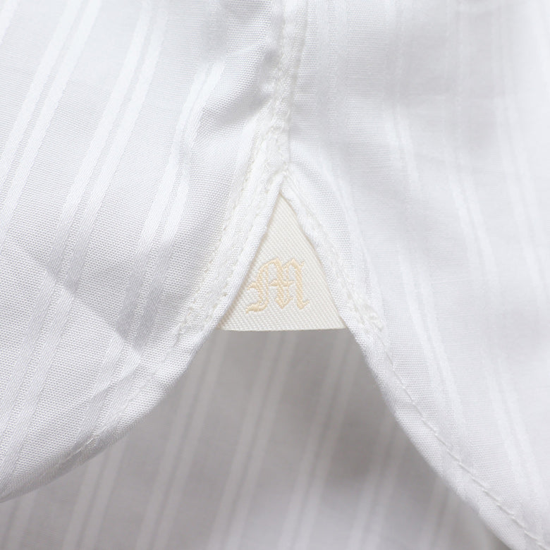 100双織ストライプセミワイドシャツ【Made in Japan】