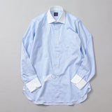 100双織ストライプセミワイドクレリックシャツ【Made in Japan】