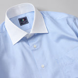 100双織ストライプセミワイドクレリックシャツ【Made in Japan】